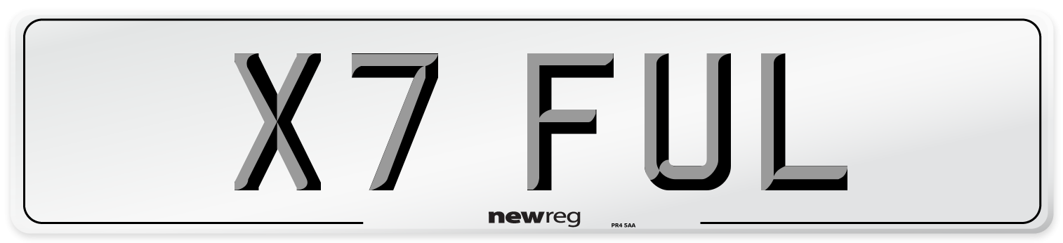 X7 FUL Number Plate from New Reg
